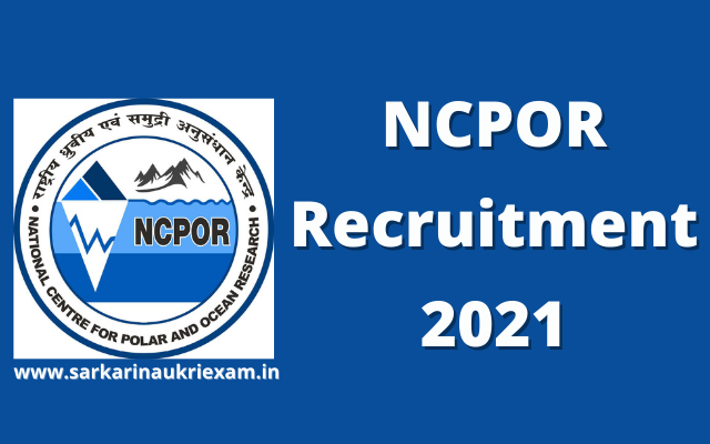 NCPOR Recruitment